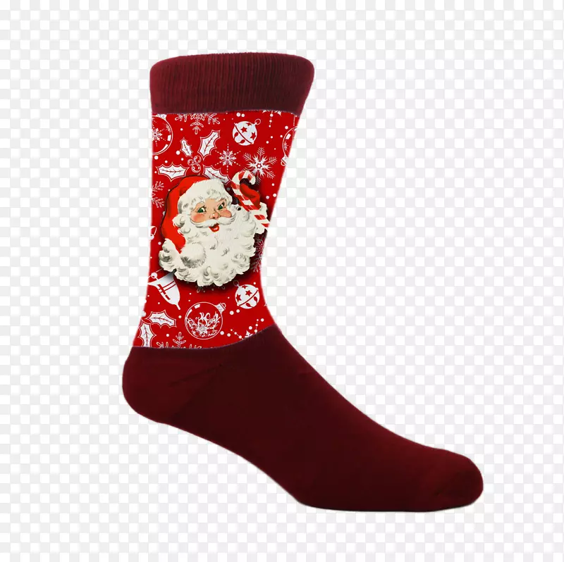 圣诞老人袜子圣诞袜膝盖高袜子