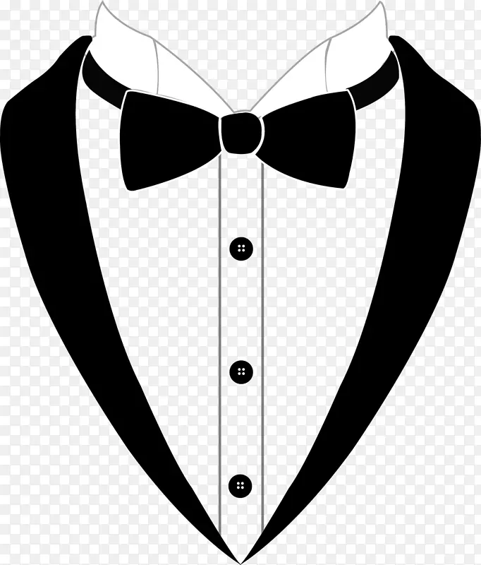 领结燕尾服黑色领带