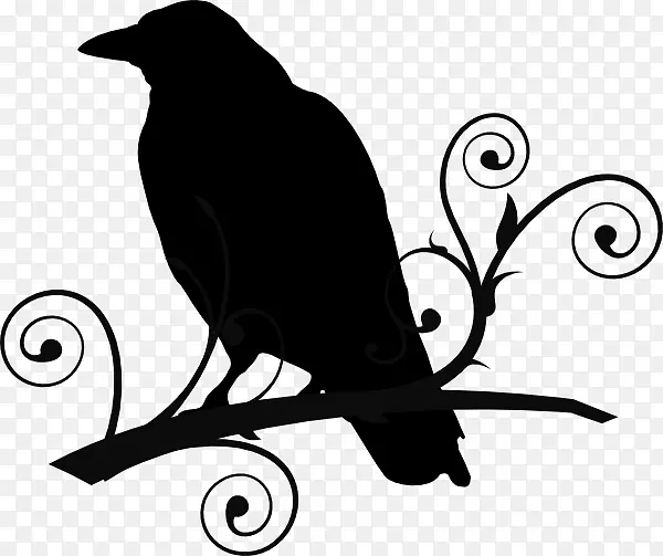 普通乌鸦巴尔的摩乌鸦剪贴画-部落乌鸦纹身设计