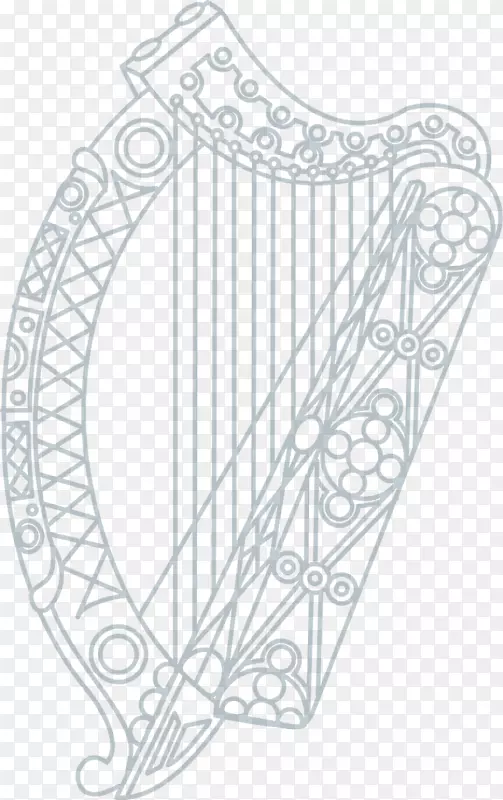 爱尔兰苏格兰凯尔特竖琴标志-竖琴