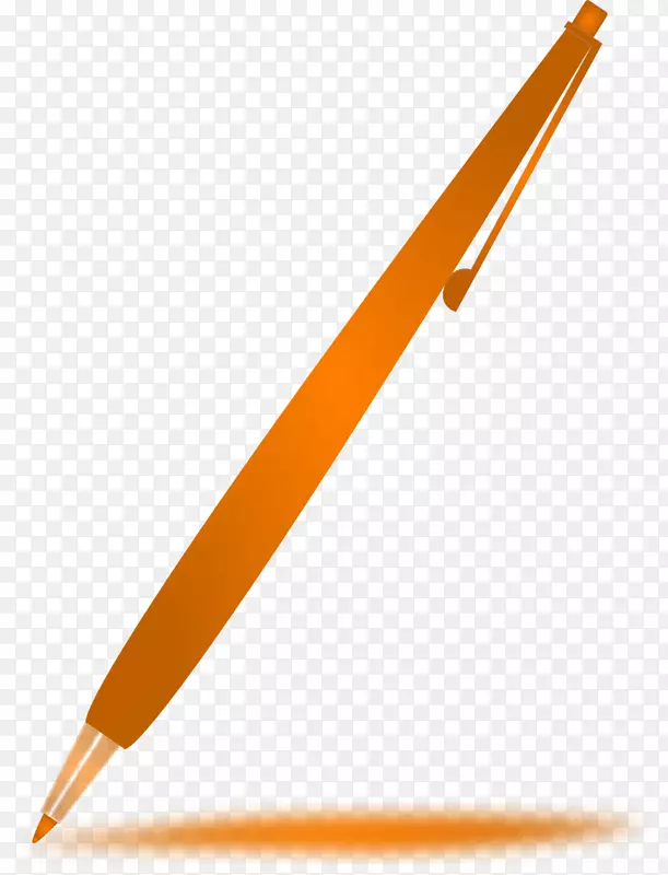 橙色铅笔夹艺术-铅笔