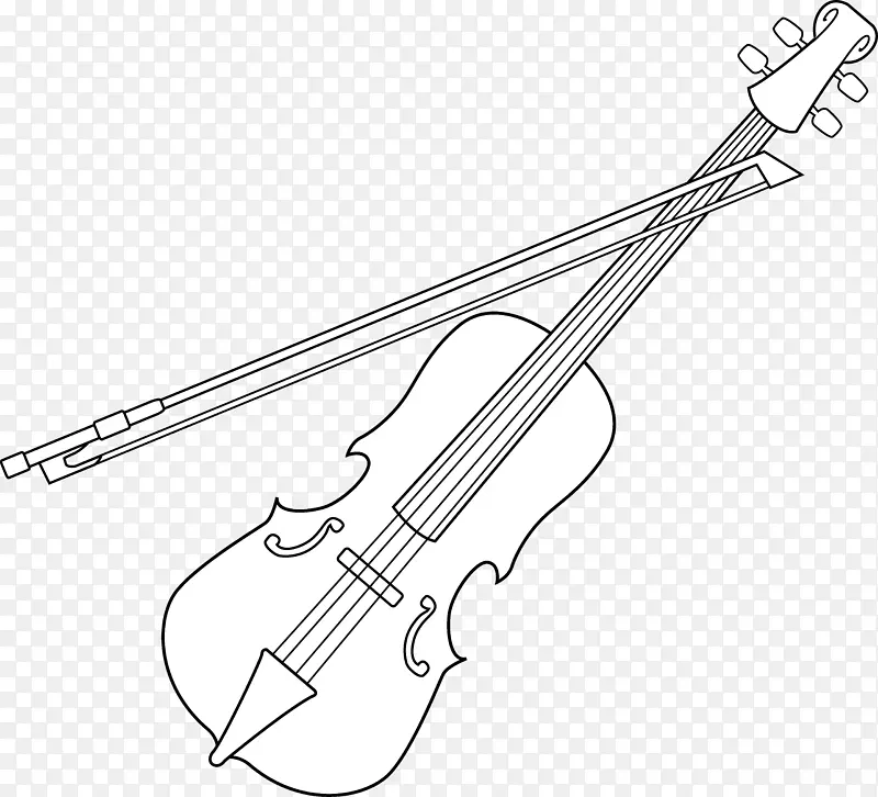 小提琴黑白弓线艺术剪贴画小提琴