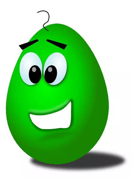 绿色彩蛋和火腿红复活节蛋煎蛋夹艺术-卡通彩蛋剪贴画