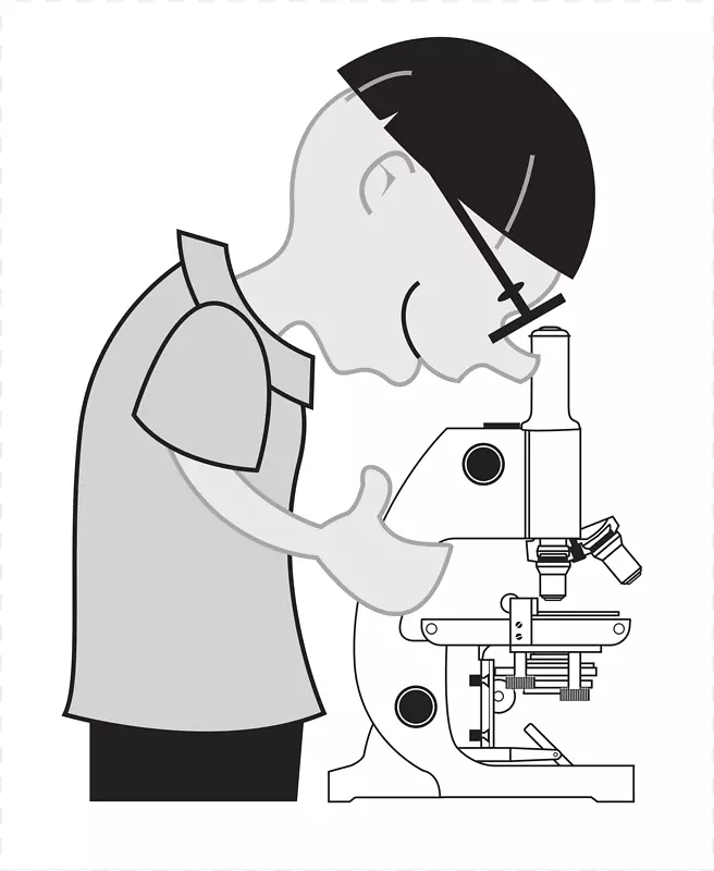 光学显微镜图工作表剪贴画科学家