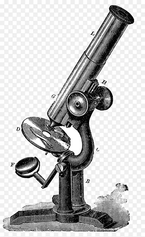 显微镜绘图复古式剪贴画艺术显微镜