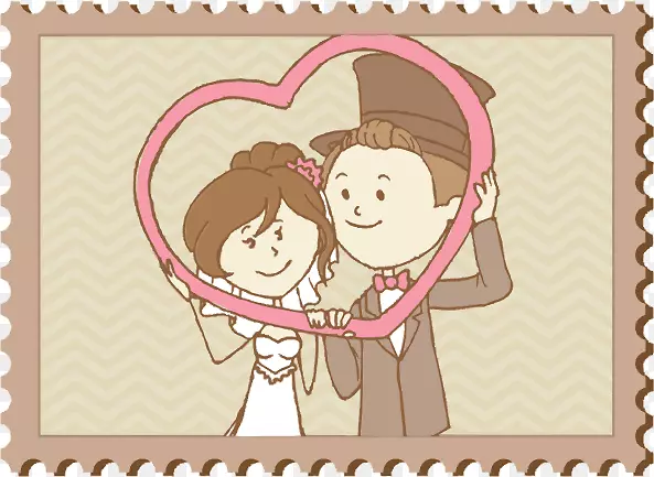 结婚邀请结婚周年纪念日祝银禧-可爱的新郎剪贴画