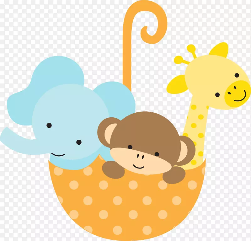 婴儿丛林动物婴儿淋浴婴儿尿布夹艺术-淋浴