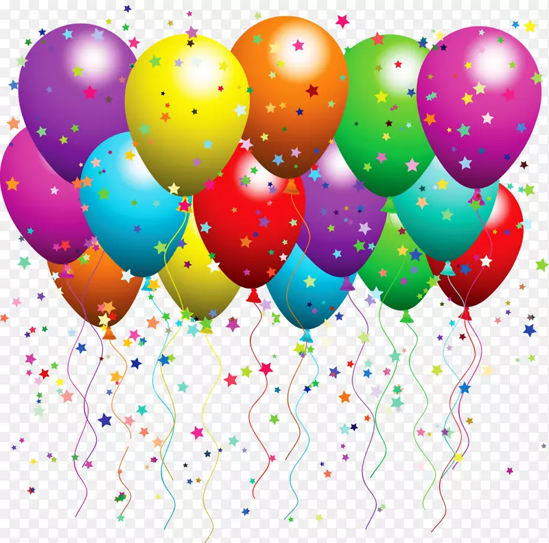 派对气球生日摄影剪贴画-生日快乐