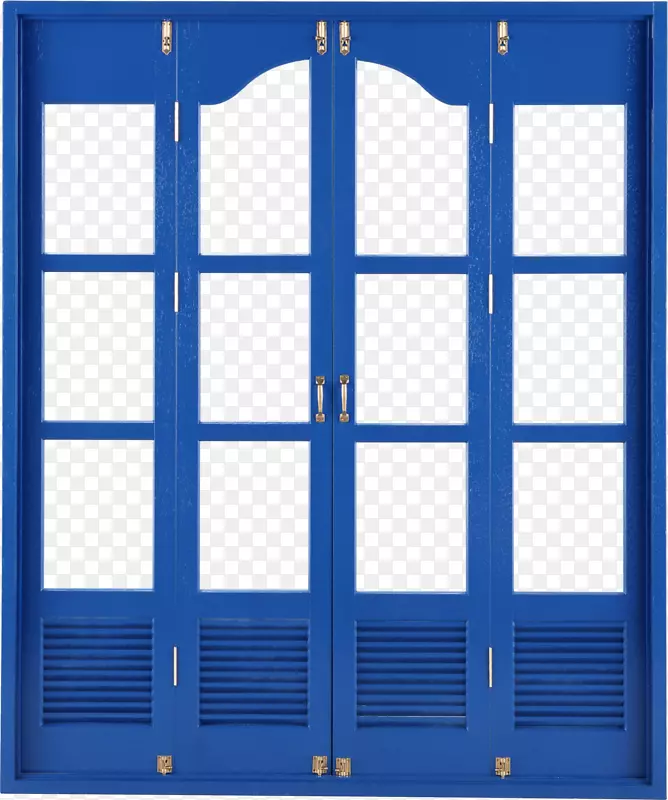 窗门蓝色墙门