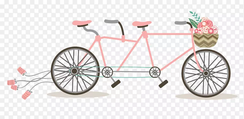 婚礼邀请函双人自行车剪贴画-自行车