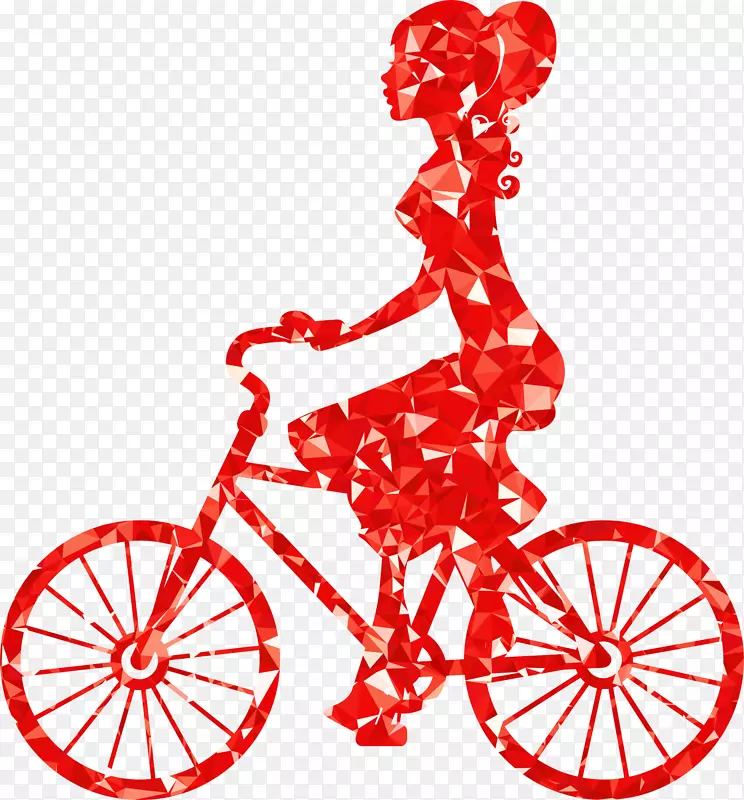 自行车剪影剪贴画-自行车
