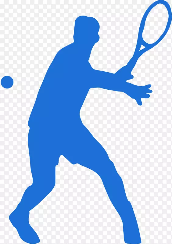 网球运动员运动剪影-网球