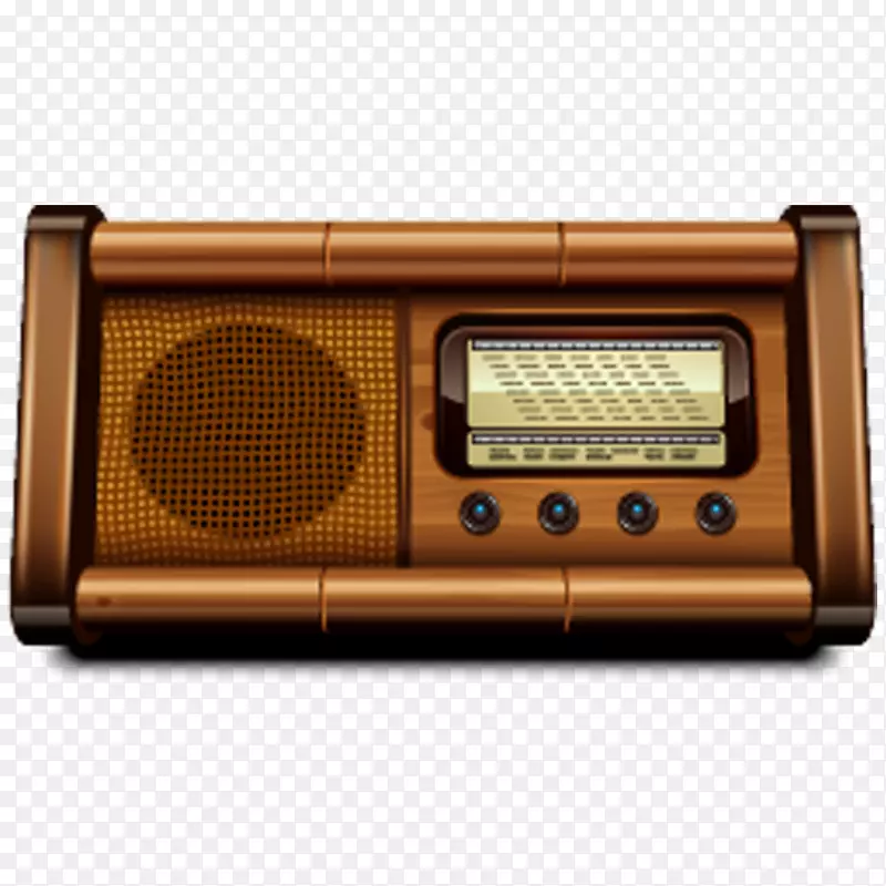 传声器古董收音机电脑图标.收音机