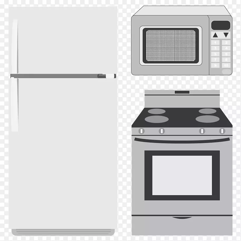 家用电器厨房烹饪范围小电器剪贴画.微波炉
