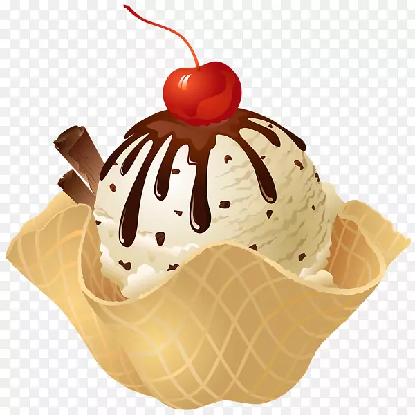 巧克力冰淇淋圣代冰淇淋锥-1勺圣代冰淇淋
