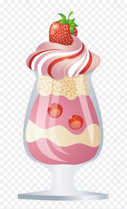 草莓冰淇淋奶昔圣代-1勺圣代冰淇淋
