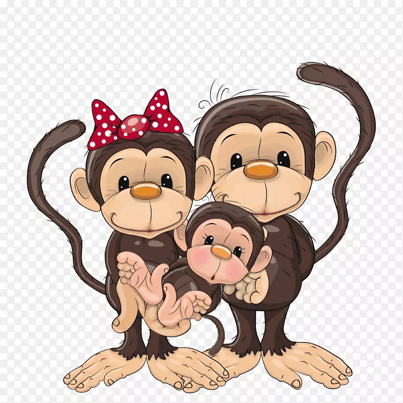 猴子家庭剪贴画-猴子