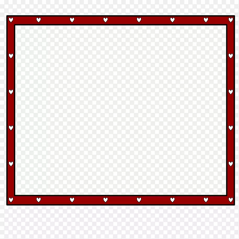 心矩形-免费红色剪贴画-心页边框