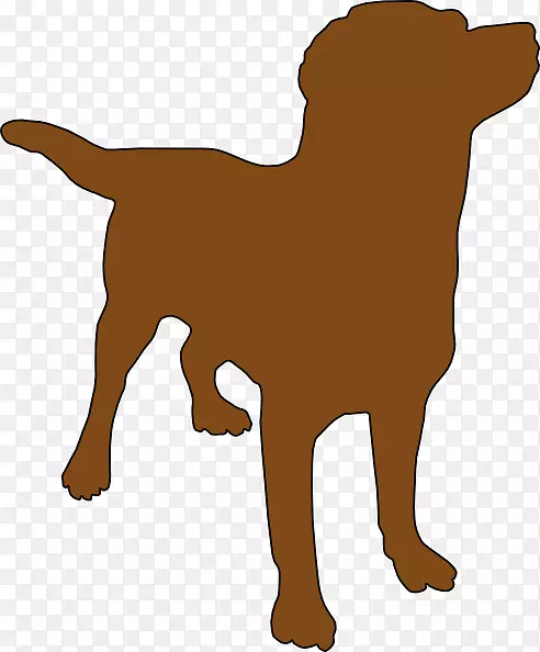 拉布拉多猎犬幼犬剪影剪贴画-棕色狗剪贴画