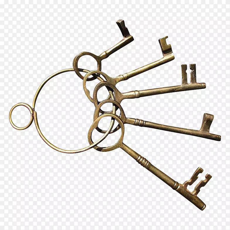 骨架钥匙链黄铜剪贴画骨架钥匙的照片