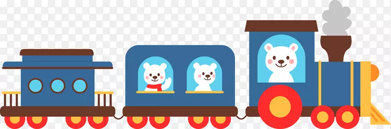 北极熊列车图形设计剪贴画火车