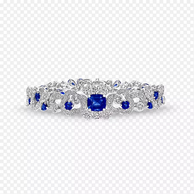 格拉夫钻石，手镯，蓝宝石珠宝.蓝宝石
