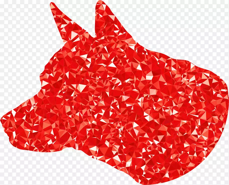 奇瓦瓦猫剪影剪贴画-红宝石