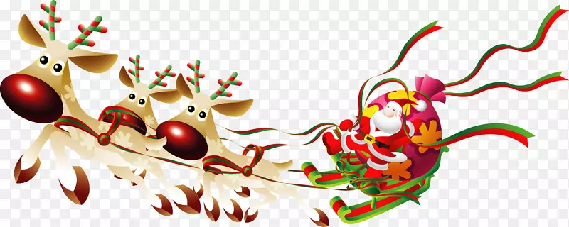 圣诞老人纸信封圣诞模板-圣诞老人雪橇