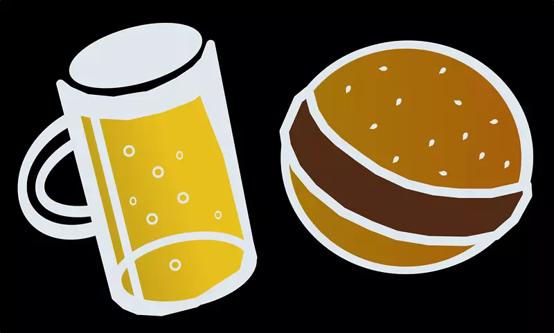 啤酒汉堡芝士汉堡热狗剪贴画-微软剪贴画