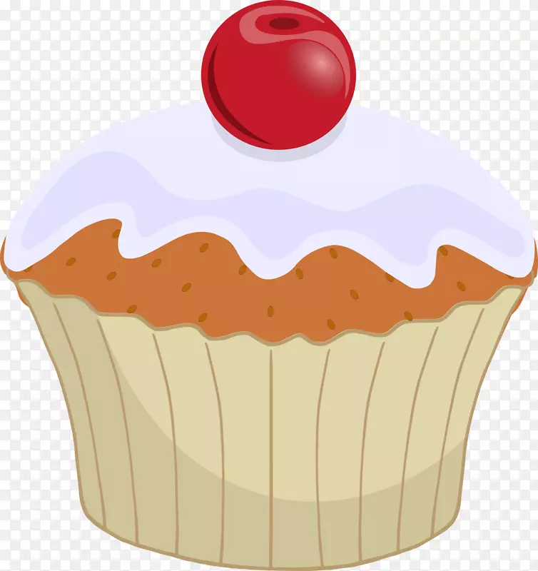 蛋糕松饼糖霜樱桃夹艺术-一月纸杯蛋糕剪贴画