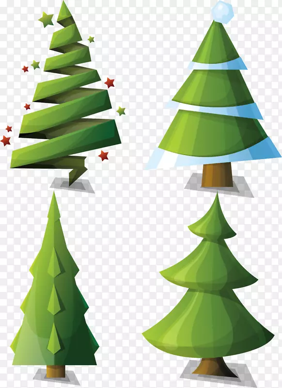 圣诞树绘画剪贴画-圣诞树