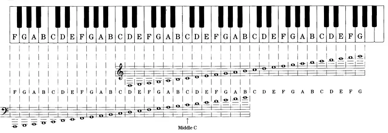 钢琴音阶音乐键盘音符手风琴