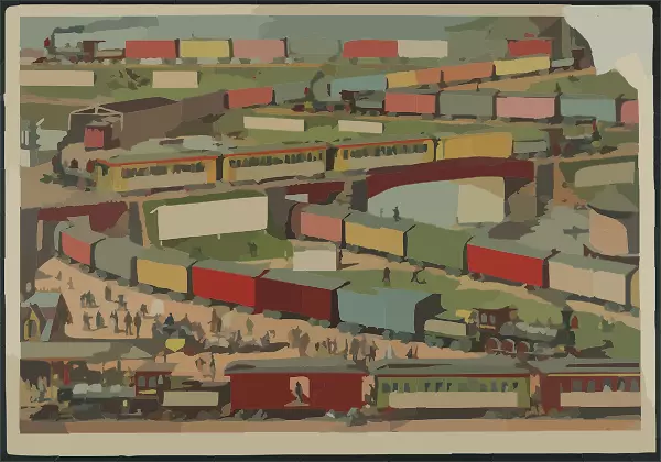 火车艺术货运铁路货运剪辑艺术货运剪贴画