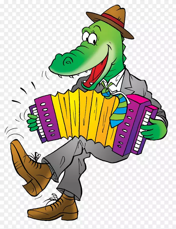 鳄鱼，卡通卡琼手风琴-手风琴