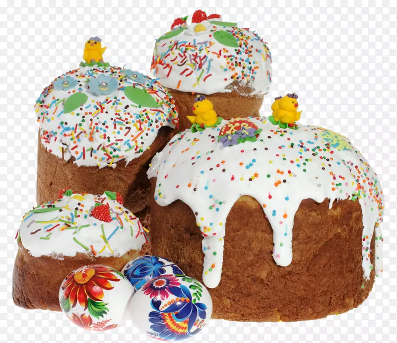复活节蛋糕水果蛋糕托热十字面包-复活节