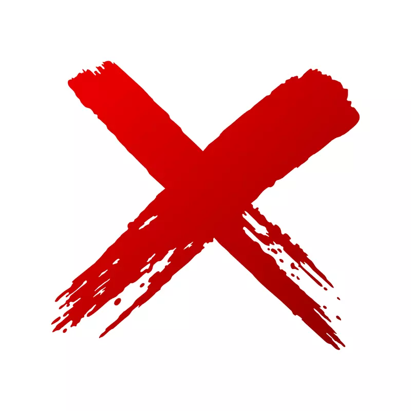 X标记绘制红色支票标记-十字