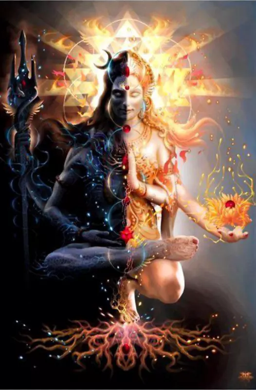 Shiva Parvati Ganesha Ardhanarishvara shakti-女神