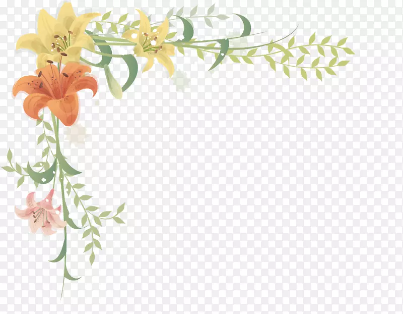 花卉画框创意剪贴画-花PNG
