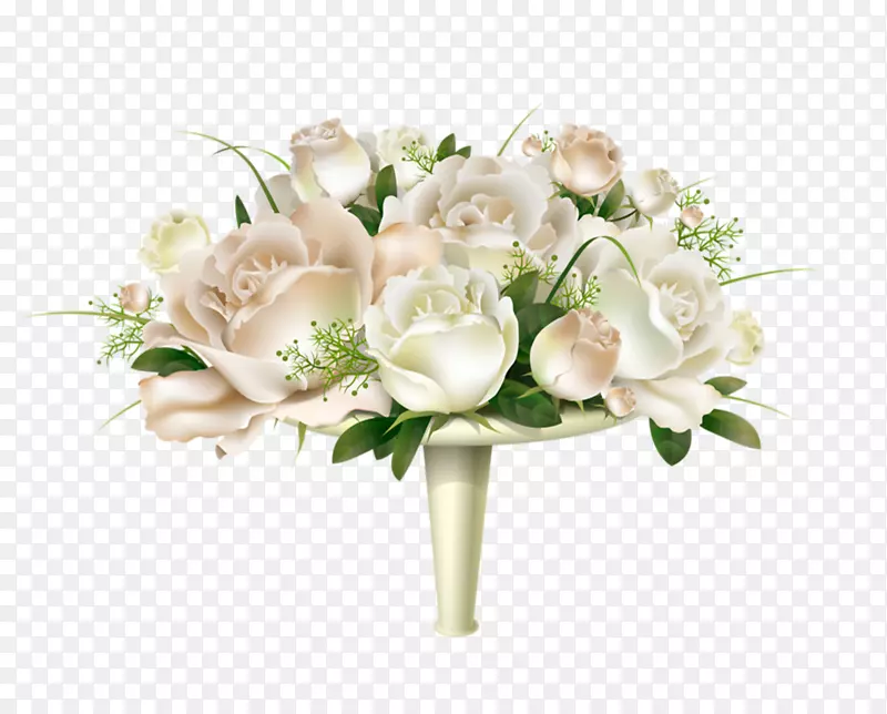 玫瑰花白色剪贴画婚纱花