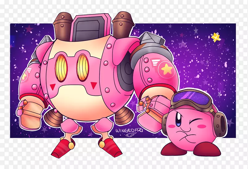 Kirby：行星机器人Kirby 64：水晶碎片扇子艺术-Kirby