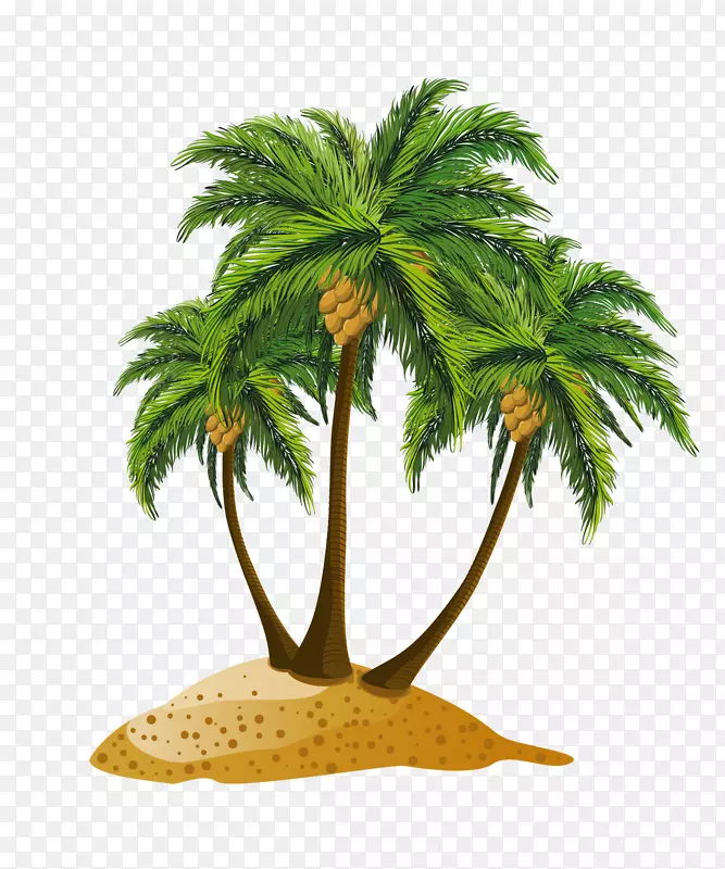 巴拿马城沙滩剪贴画-棕榈树