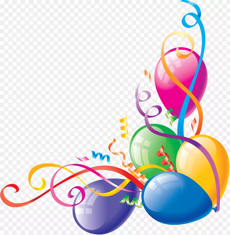 生日蛋糕气球派对剪贴画-Joyeux周年纪念