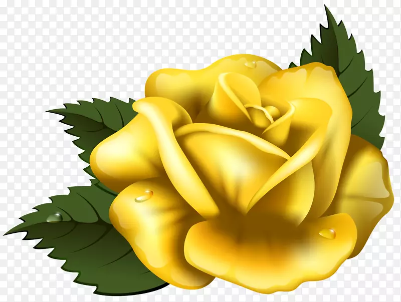 最佳玫瑰黄色剪贴画-黄玫瑰