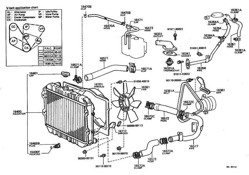 运输散热器的丰田汽车绘图-散热器