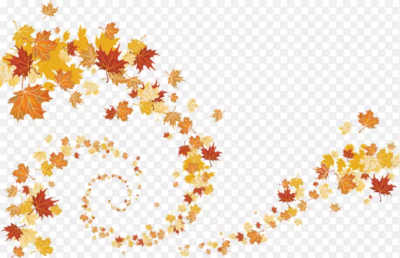 秋叶剪纸艺术水彩画