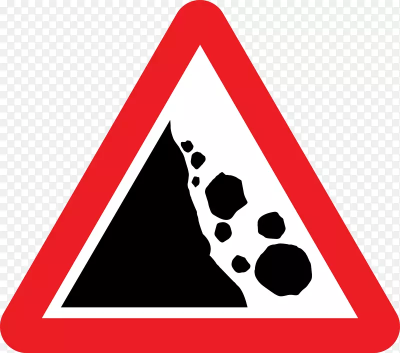 交通标志警告标志岩石路-交通标志