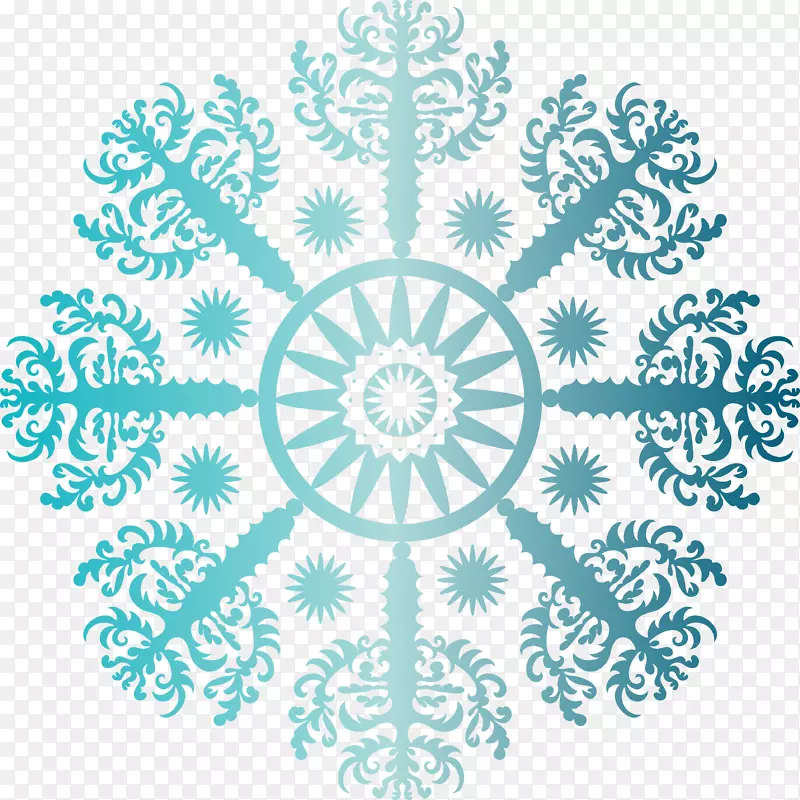 蓝色水族视觉艺术绿松石雪片
