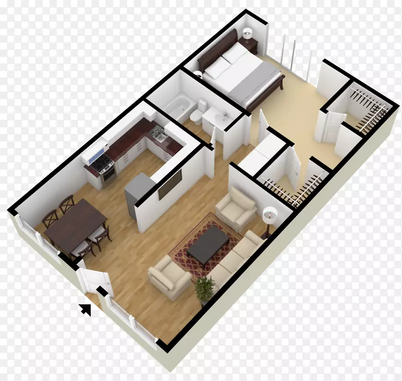 阁楼公寓平房平面图