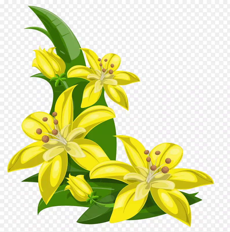 花黄色剪贴画-热带花