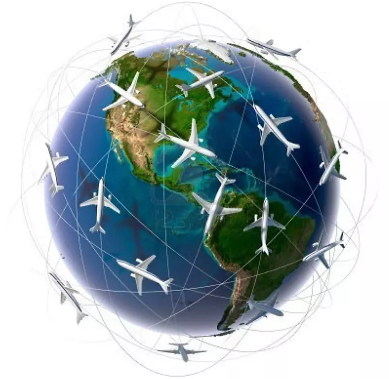 飞行飞机全球飞机空中旅行-旅行